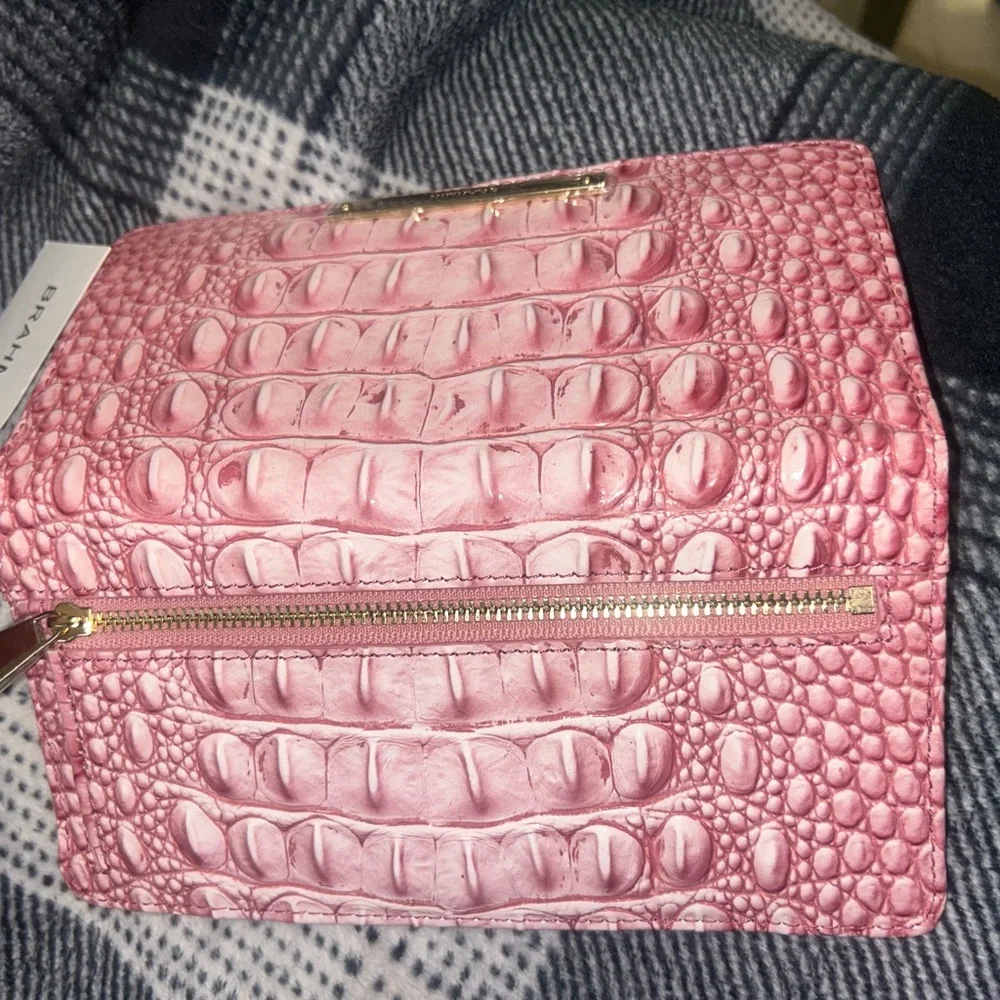Brahmin Pink Croc-Embossed Wallet - Picture 2 of 3